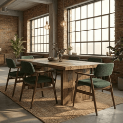 AREZZO Transitional Dining Chair Performance Fabric Upholstery Curved Design Solid Wood Frame