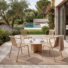 ALTO PARI Premium All-Weather Outdoor Stacking Dining chair (Set of 2) (Ivory)
