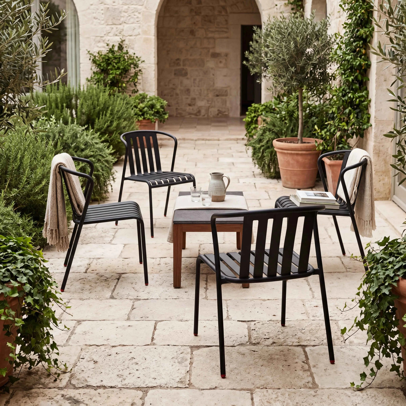 ALTO PARI Premium All-Weather Outdoor Stacking Dining chair (Set of 2) (Jet Black)