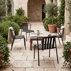 ALTO PARI Premium All-Weather Outdoor Stacking Dining chair (Set of 2) (Jet Black)