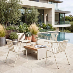 ALTO PARI Premium All-Weather Outdoor Stacking Dining chair (Set of 2) (Traffic White)