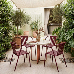 ALTO PARI Premium All-Weather Outdoor Stacking Dining chair (Set of 2) (Wine Red)