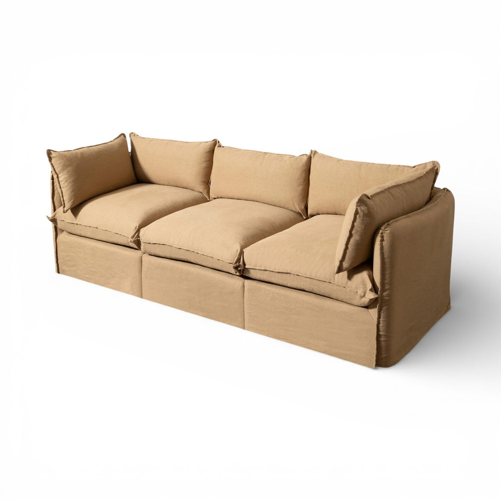 SONOMA Breathable Blend of Cotton & Linen Upholstered Sofa with Plush Down Cushions main image