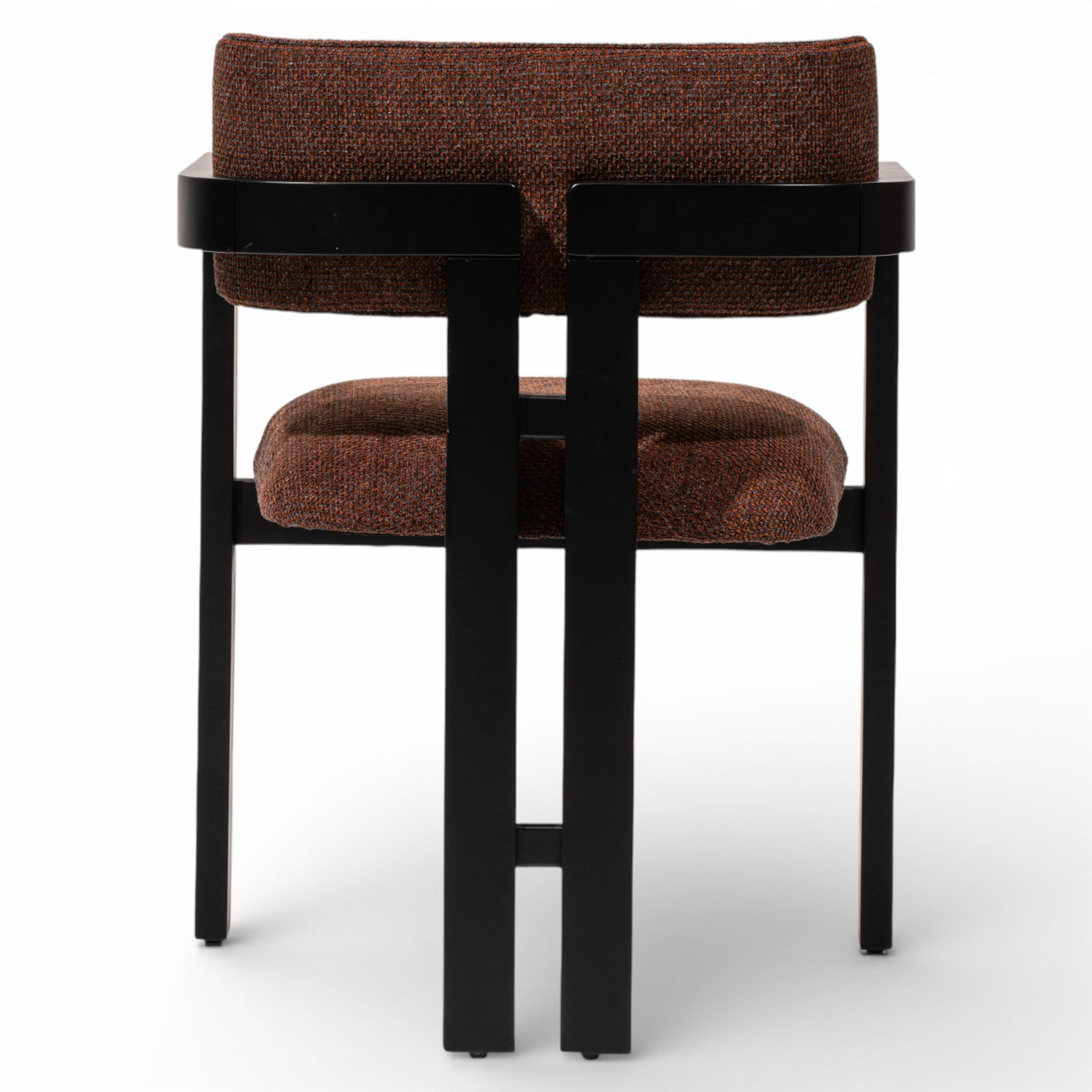 AARON Modern Upholstered Dining Chair Performance Fabric Matte Black Solid Wood Frame