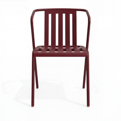 ALTO PARI Premium All-Weather Outdoor Stacking Dining chair (Set of 2) (Wine Red)