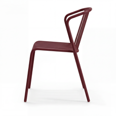 ALTO PARI Premium All-Weather Outdoor Stacking Dining chair (Set of 2) (Wine Red)