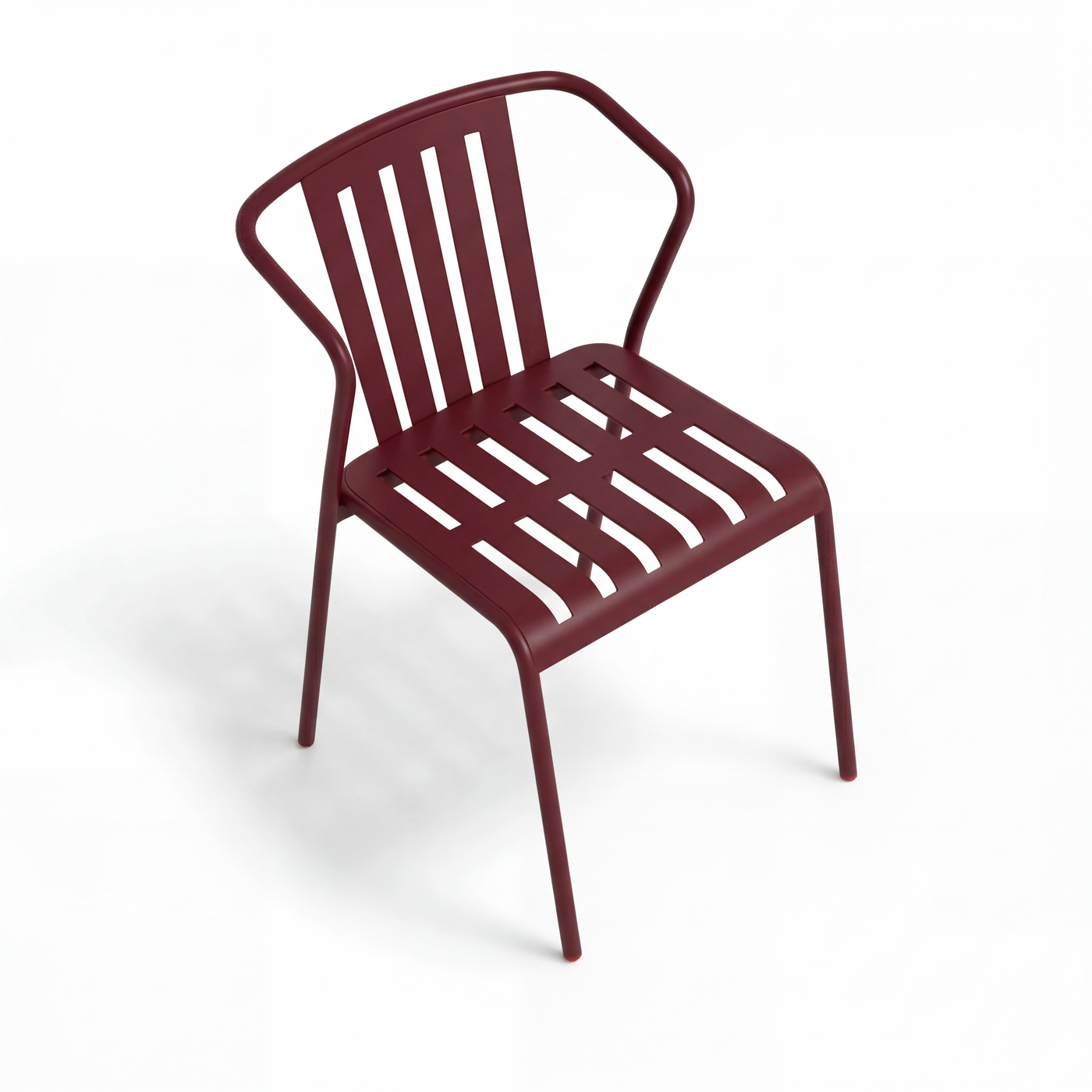 ALTO PARI Premium All-Weather Outdoor Stacking Dining chair (Set of 2) (Wine Red)
