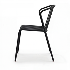 ALTO PARI Premium All-Weather Outdoor Stacking Dining chair (Set of 2) (Jet Black)