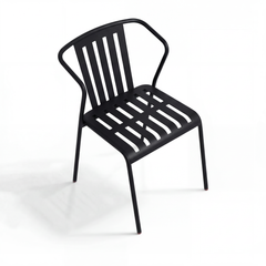 ALTO PARI Premium All-Weather Outdoor Stacking Dining chair (Set of 2) (Jet Black)