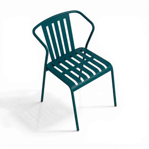ALTO PARI Premium All-Weather Outdoor Stacking Dining chair (Set of 2) (Ocean Blue)