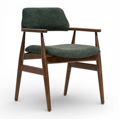 AREZZO Transitional Dining Chair Performance Fabric Upholstery Curved Design Solid Wood Frame