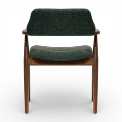 AREZZO Transitional Dining Chair Performance Fabric Upholstery Curved Design Solid Wood Frame