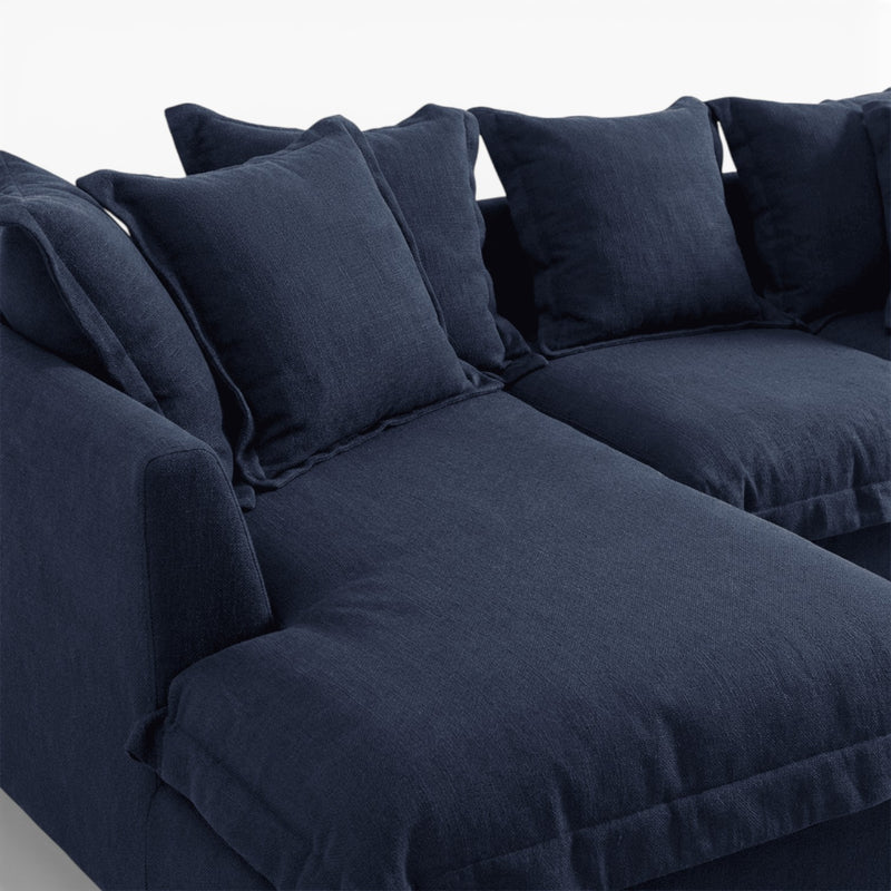 Deep Navy 100% Natural Linen Upholstery!