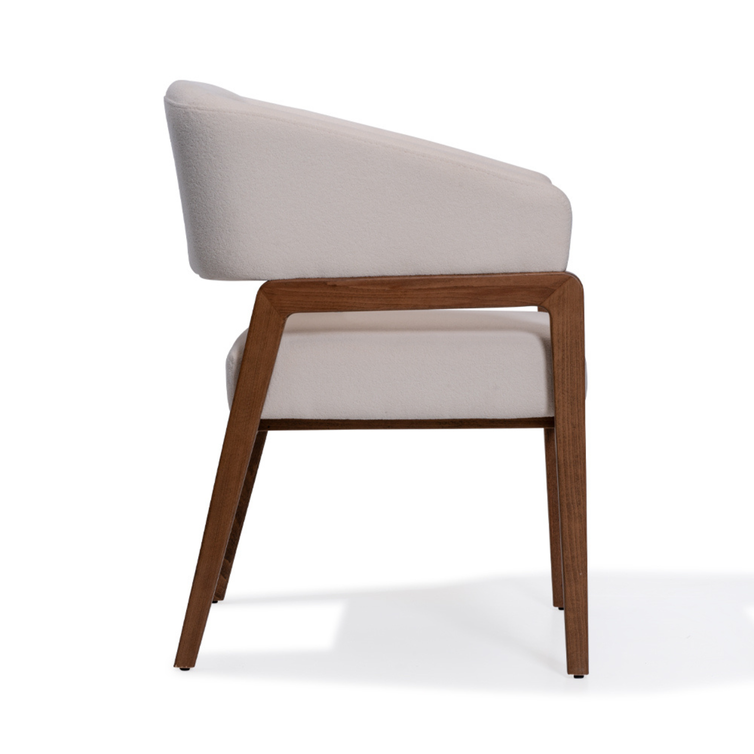 ENZO Dining Chair Modern Barrel-Back Upholstered Chair with Curved Design and A-Frame Legs