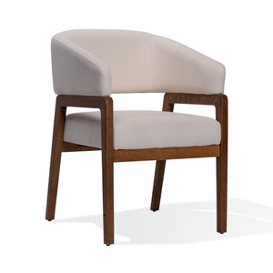 ENZO Dining Chair Modern Barrel-Back Upholstered Chair with Curved Design and A-Frame Legs