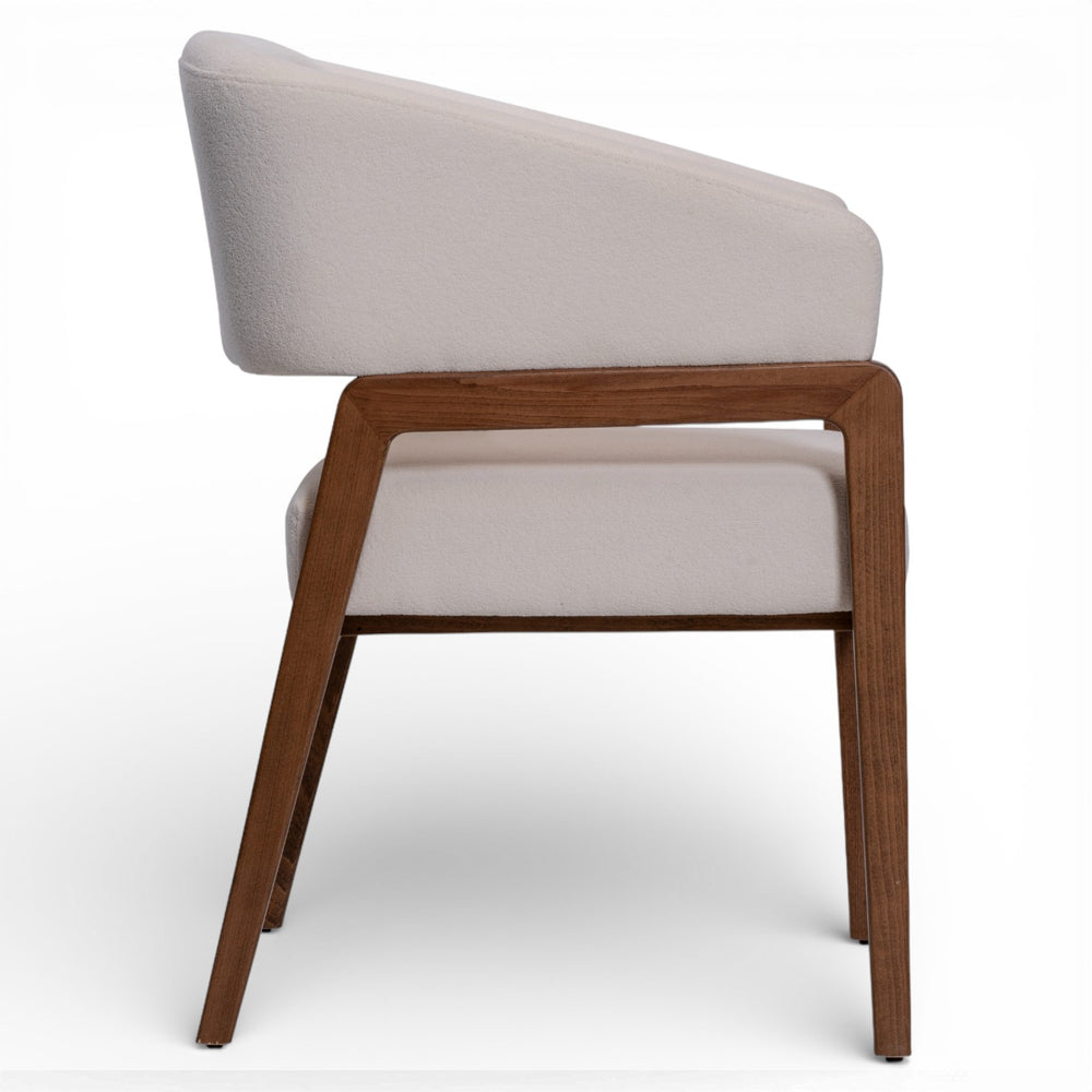 ENZO Dining Chair Modern Barrel-Back Upholstered Chair with Curved Design and A-Frame Legs main image