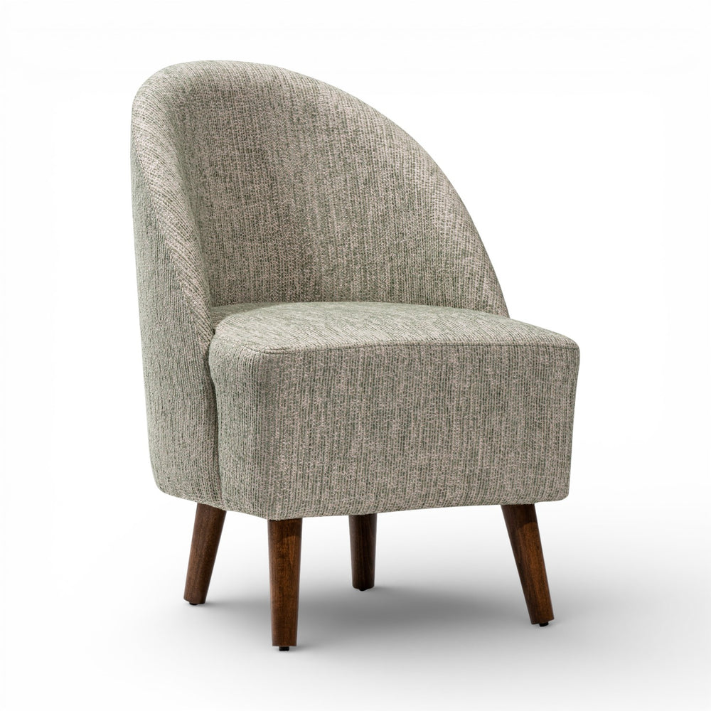 KUBA Accent Chair Powder Blue Color Mid-Century Modern Armless with Oversized Cushions and Tapered Wood Legs main image