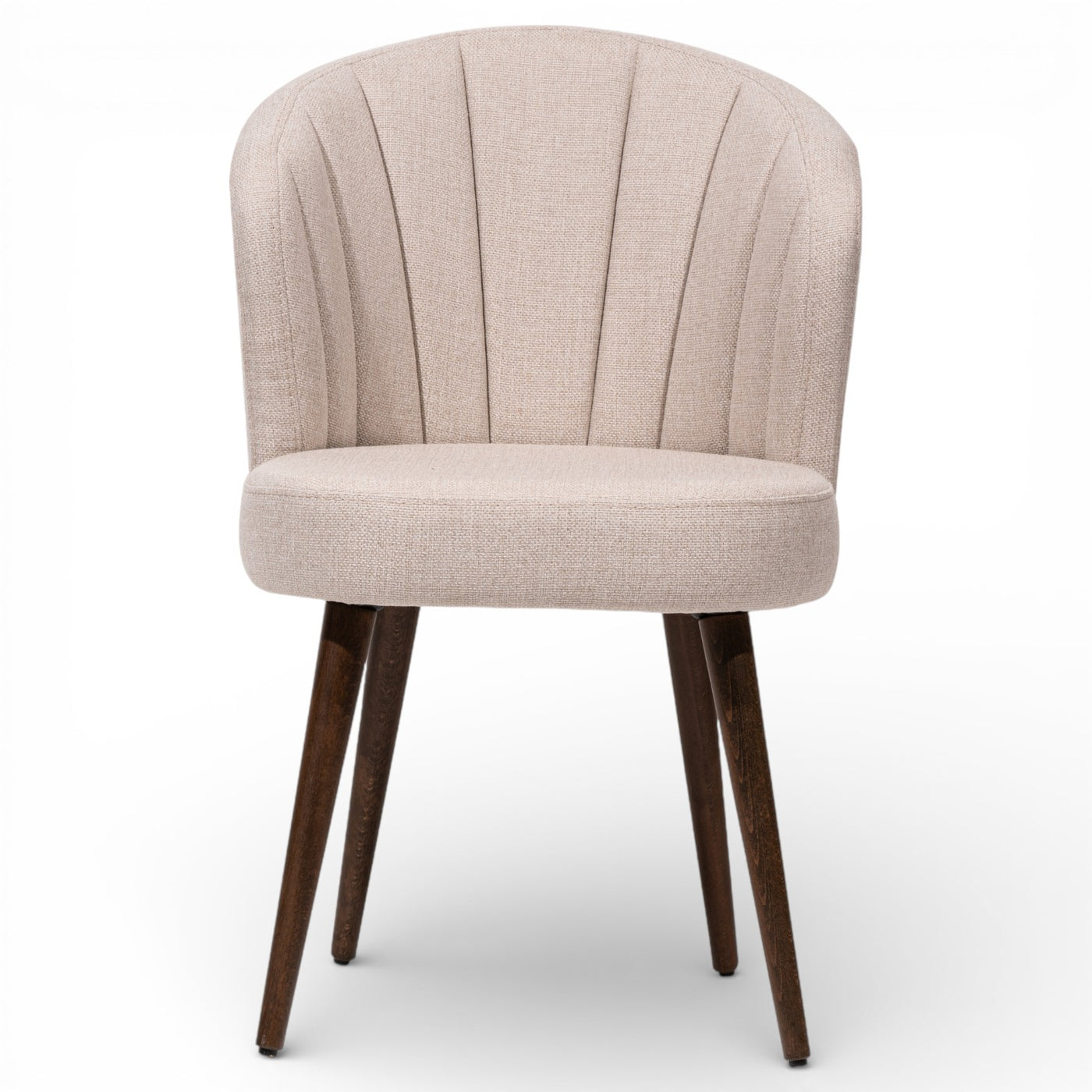 LYDIA Set of 2 Modern Upholstered Dining Chairs Barrel Back Design Performance Fabric