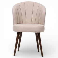 LYDIA Set of 2 Modern Upholstered Dining Chairs Barrel Back Design Performance Fabric