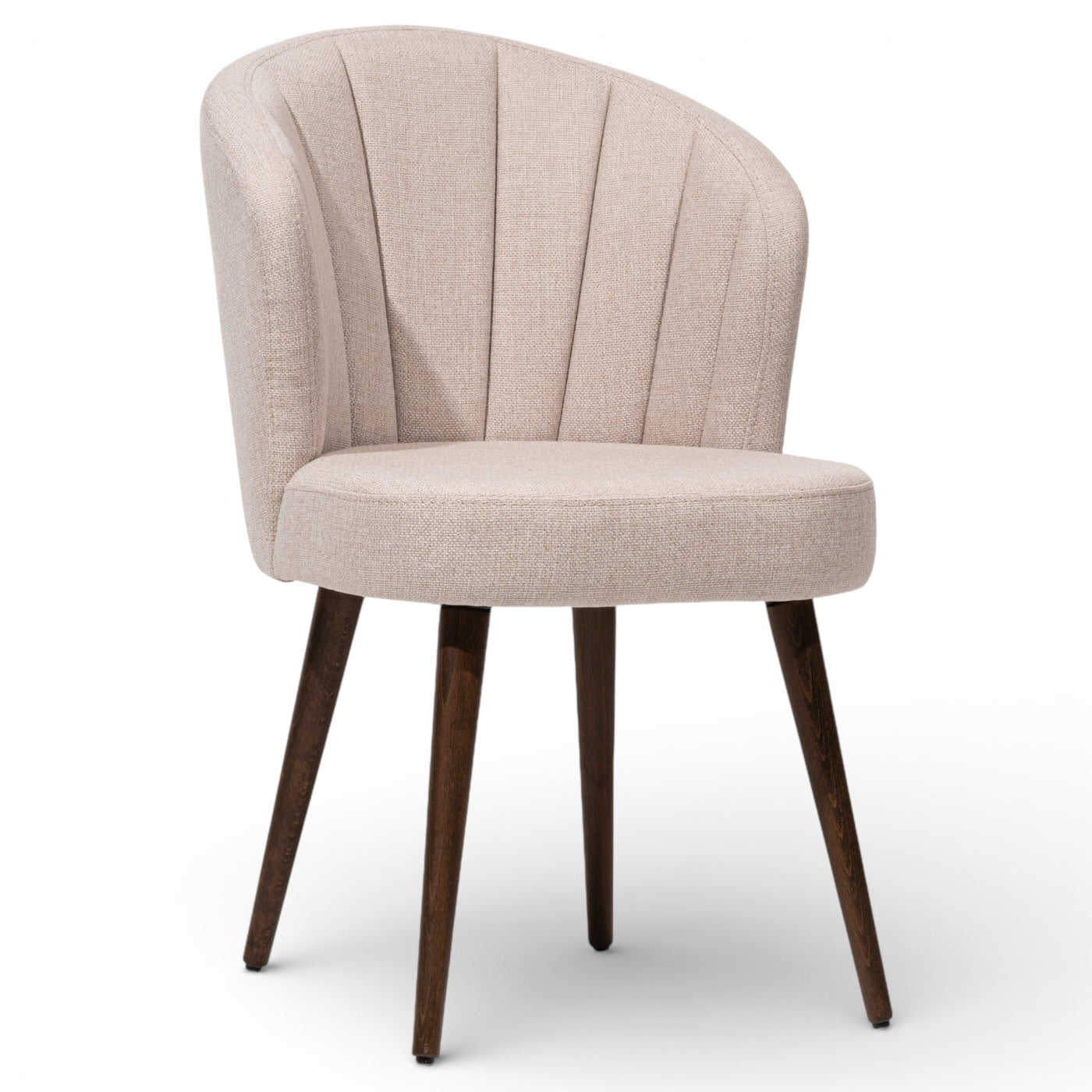 LYDIA Set of 2 Modern Upholstered Dining Chairs Barrel Back Design Performance Fabric