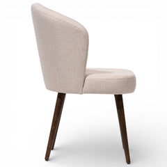 LYDIA Set of 2 Modern Upholstered Dining Chairs Barrel Back Design Performance Fabric