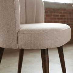 LYDIA Set of 2 Modern Upholstered Dining Chairs Barrel Back Design Performance Fabric