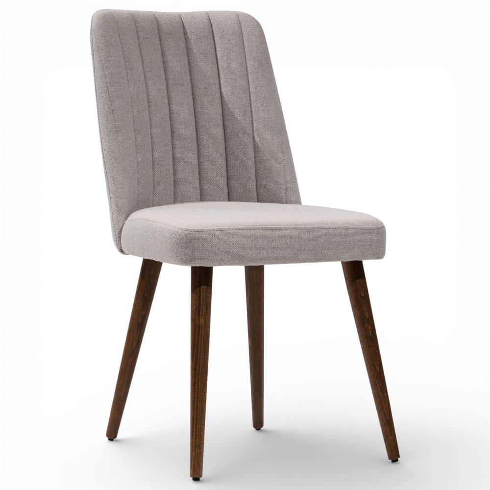 MAVENNA Set of 2 Mid-Century Modern Dining Chairs Tufted Back Tapered Wood Legs main image