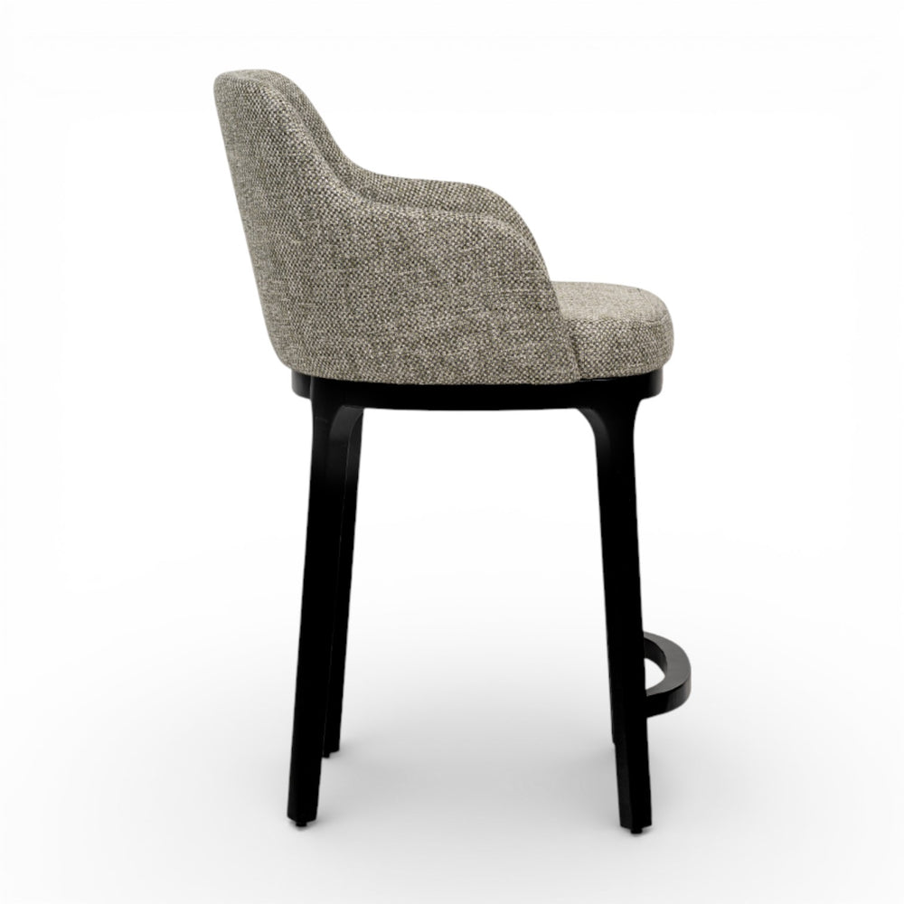 NATALIA Counter Stool Performance Fabric, Solid Wood, Padded Backrest for Modern Dining & Bar Seating main image
