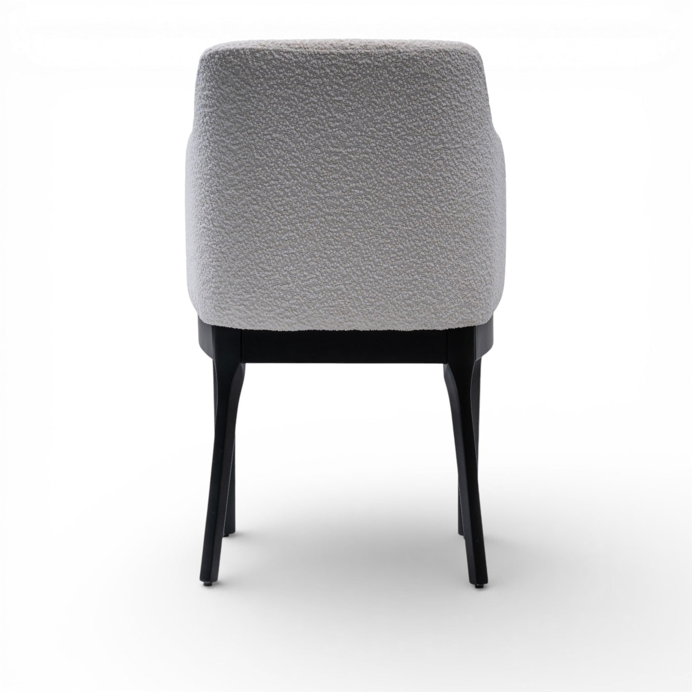 NATALIA Modern Dining Chair Bouclé Upholstered Armchair with Black Solid Hardwood Base