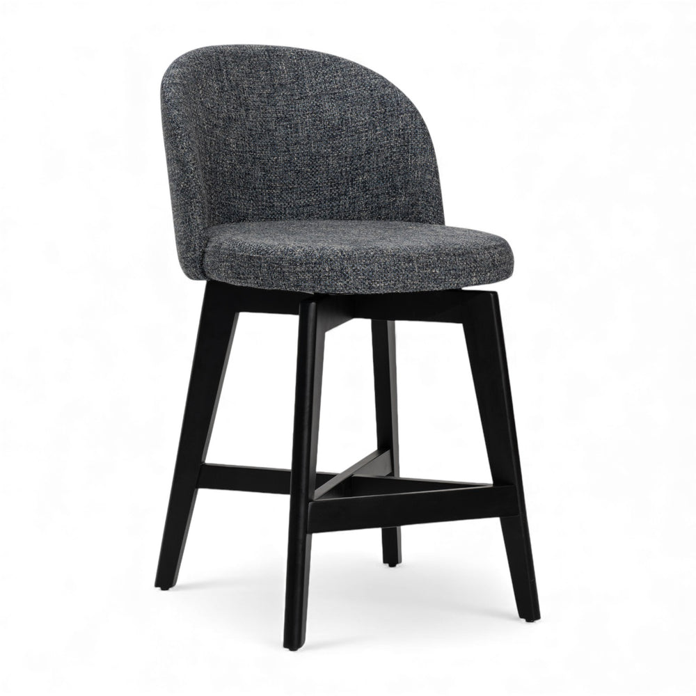 ORERO Counter Stool Set of 2 Performance Fabric Upholstery with 360 Degree Smooth Swivel Base main image