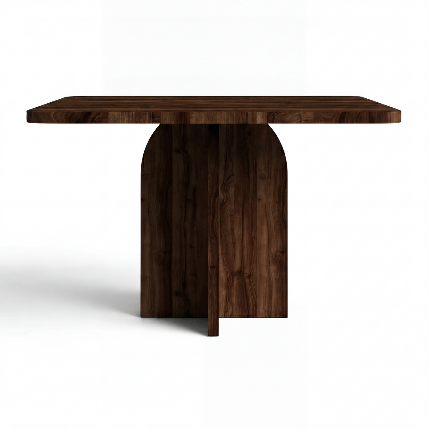 OZANA Modern Walnut Dining Table – Contemporary Rectangular Pedestal Dining Table for Dining Room
