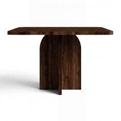 OZANA Modern Walnut Dining Table – Contemporary Rectangular Pedestal Dining Table for Dining Room
