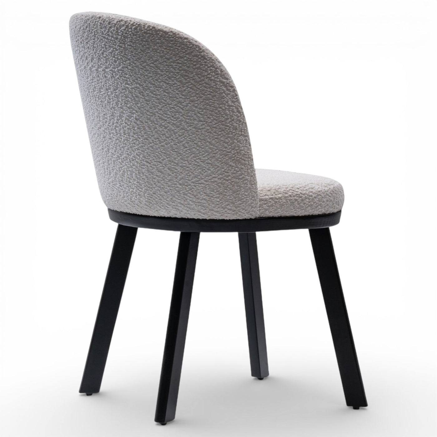 ORERO Modern Dining Chair Bouclé Upholstered Armchair with Black Solid Hardwood Base