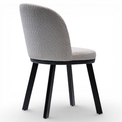 ORERO Modern Dining Chair Bouclé Upholstered Armchair with Black Solid Hardwood Base