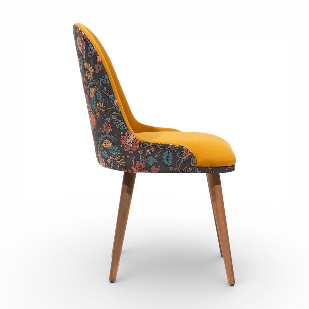 PAISLEY Set of 2 Upholstered Dining Chairs High Back Design Performance Fabric main image