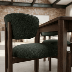 SEGURA Set of 2 Modern Armless Upholstered Dining Chairs Solid Wood Frame with Performance Fabric