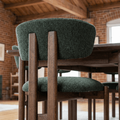 SEGURA Set of 2 Modern Armless Upholstered Dining Chairs Solid Wood Frame with Performance Fabric