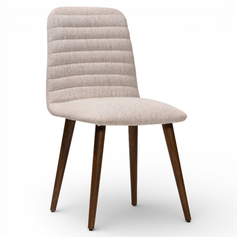 Spark Set of 4 Ash White Modern Upholstered Dining Chairs Tufted Back Tapered Wooden Legs main image