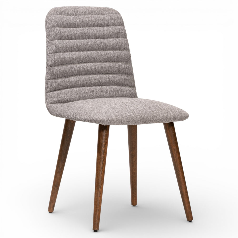 Spark Set of 4 Cool Grey Modern Upholstered Dining Chairs Tufted Back Tapered Wooden Legs main image