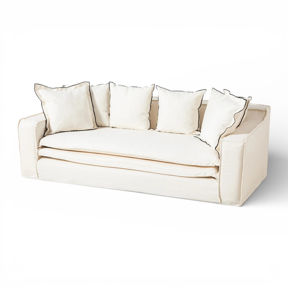 SOLEIA 100% Linen Sofa with Plush Down & Feather Cushions main image