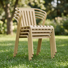 ALTO PARI Premium All-Weather Outdoor Stacking Dining chair (Set of 2) (Ivory)