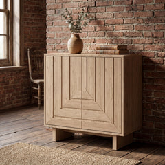 MURATTA Modern Geometric Wood Sideboard Cabinet – Contemporary Storage Console for Living Room & Dining Room