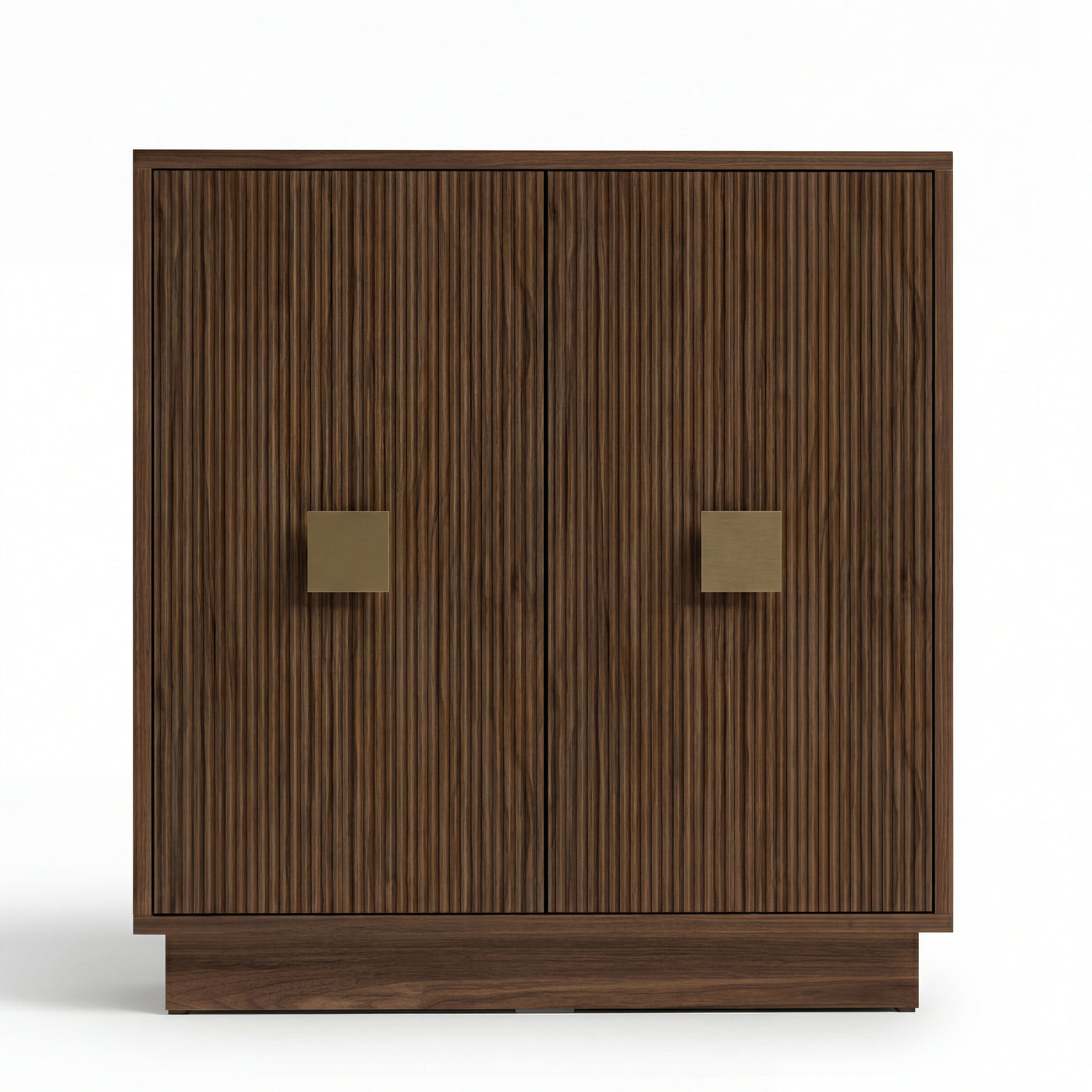 CONRAD Modern Walnut Fluted Sideboard Cabinet – Contemporary Storage Console with Ribbed Doors