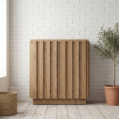 PIETRA Modern Wood Slatted Sideboard Cabinet – Contemporary Storage Console for Living Room & Dining Room