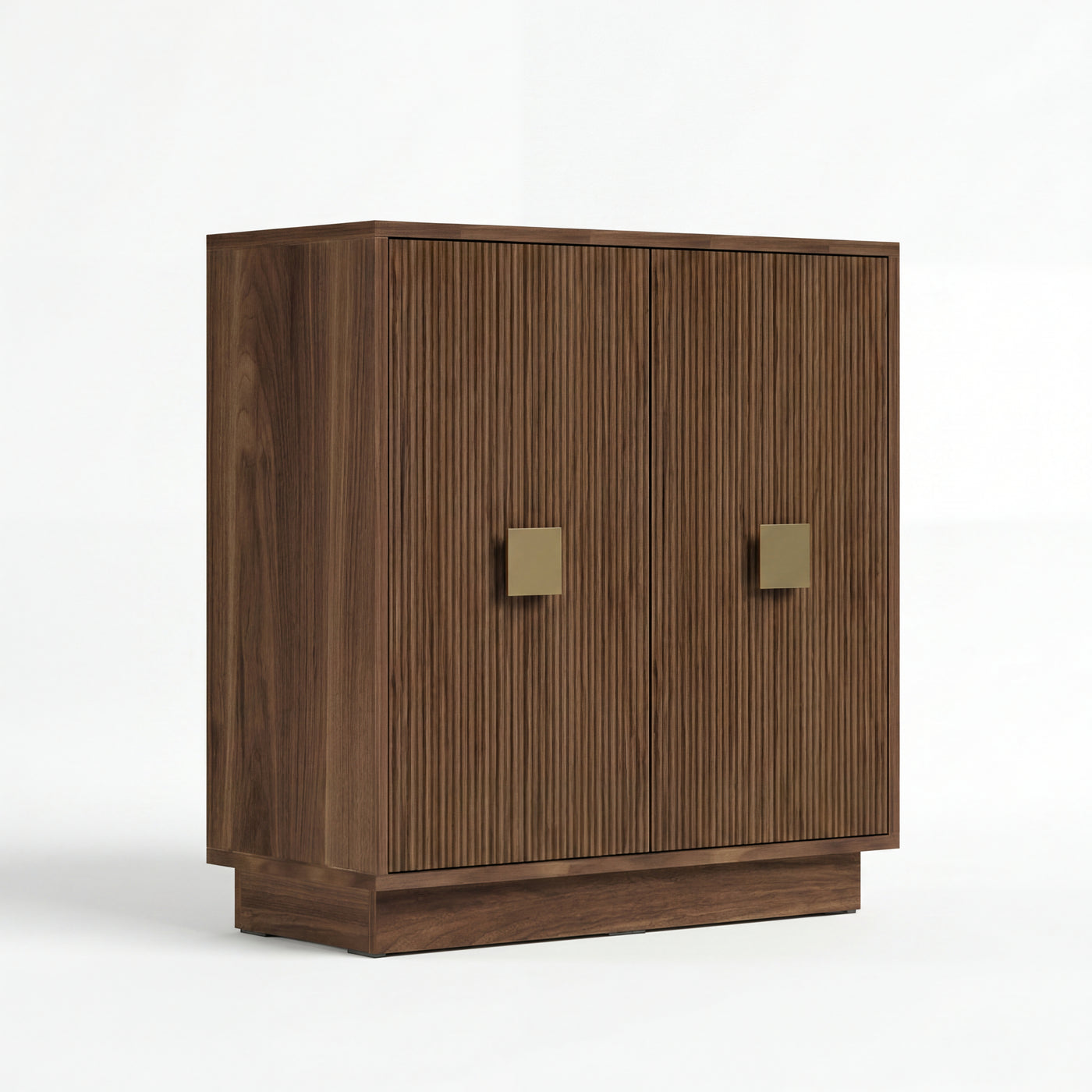 CONRAD Modern Walnut Fluted Sideboard Cabinet – Contemporary Storage Console with Ribbed Doors