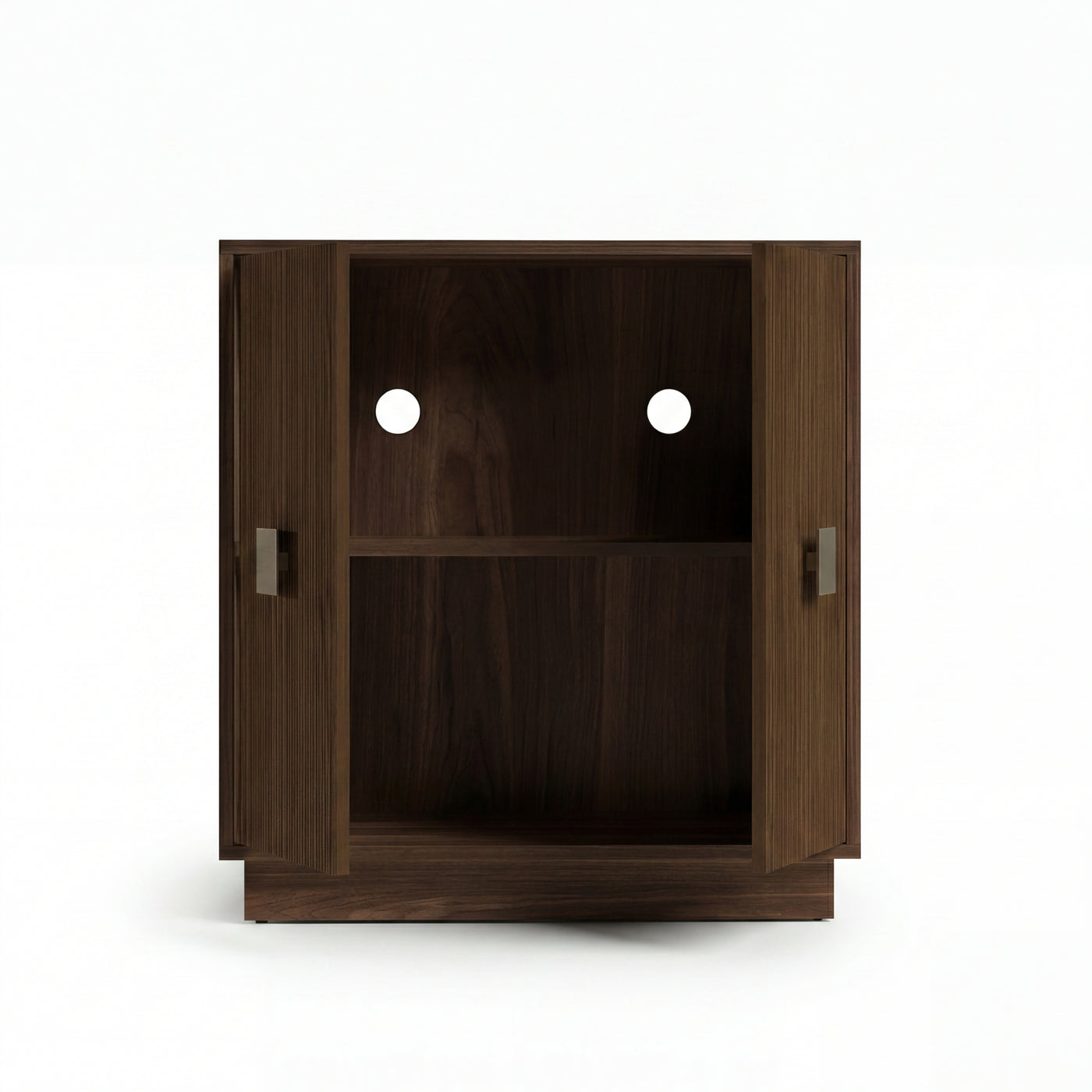 CONRAD Modern Walnut Fluted Sideboard Cabinet – Contemporary Storage Console with Ribbed Doors
