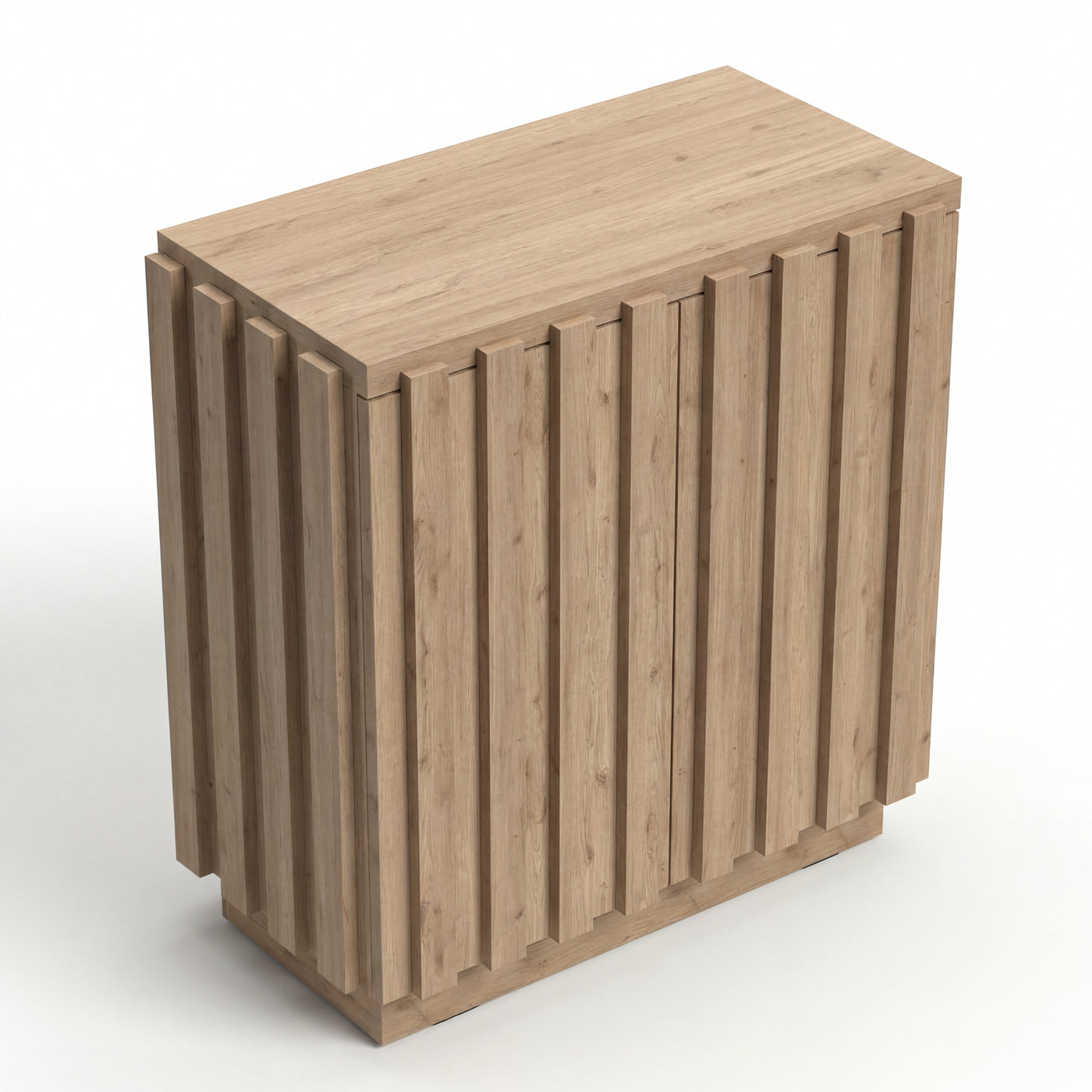 PIETRA Modern Wood Slatted Sideboard Cabinet – Contemporary Storage Console for Living Room & Dining Room