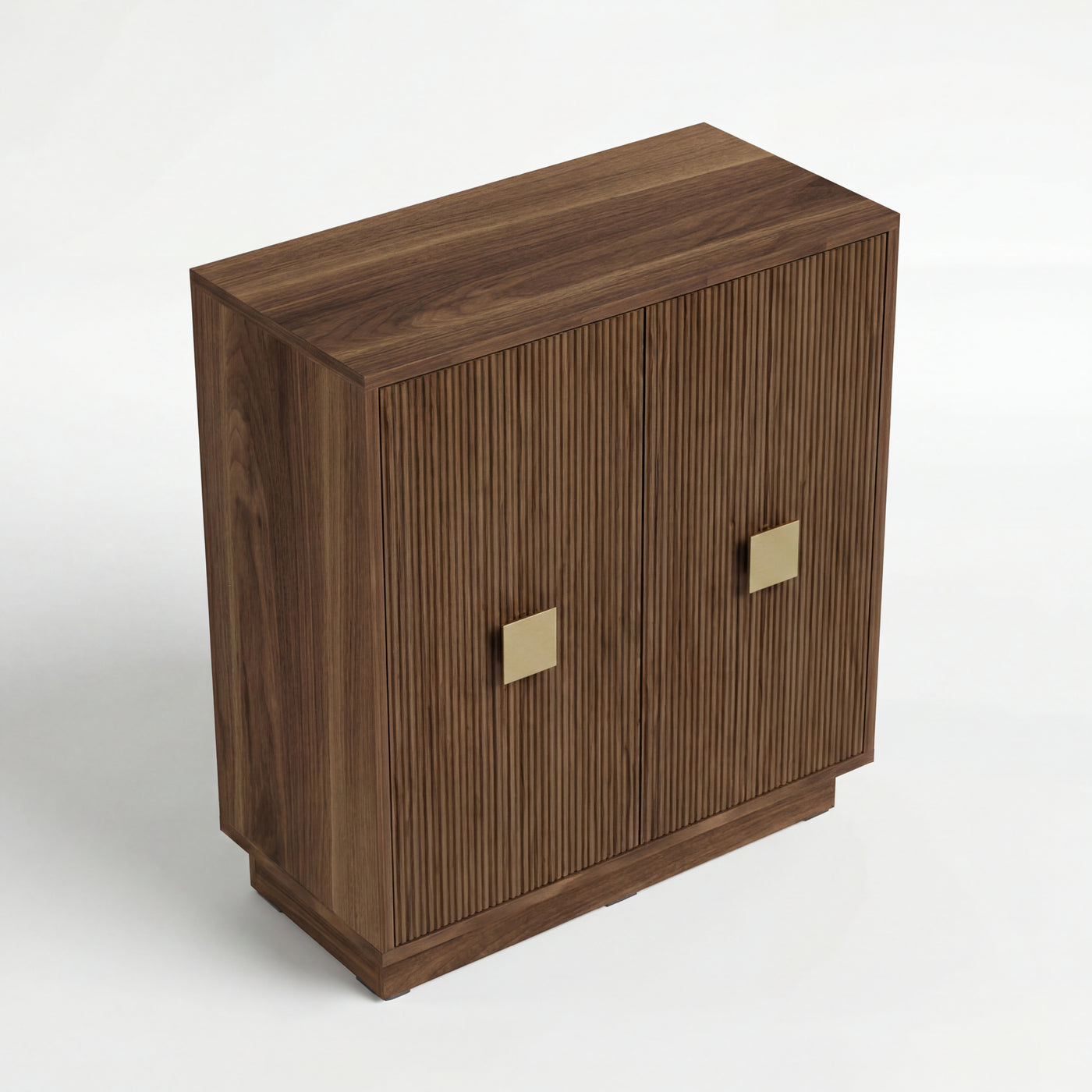 CONRAD Modern Walnut Fluted Sideboard Cabinet – Contemporary Storage Console with Ribbed Doors