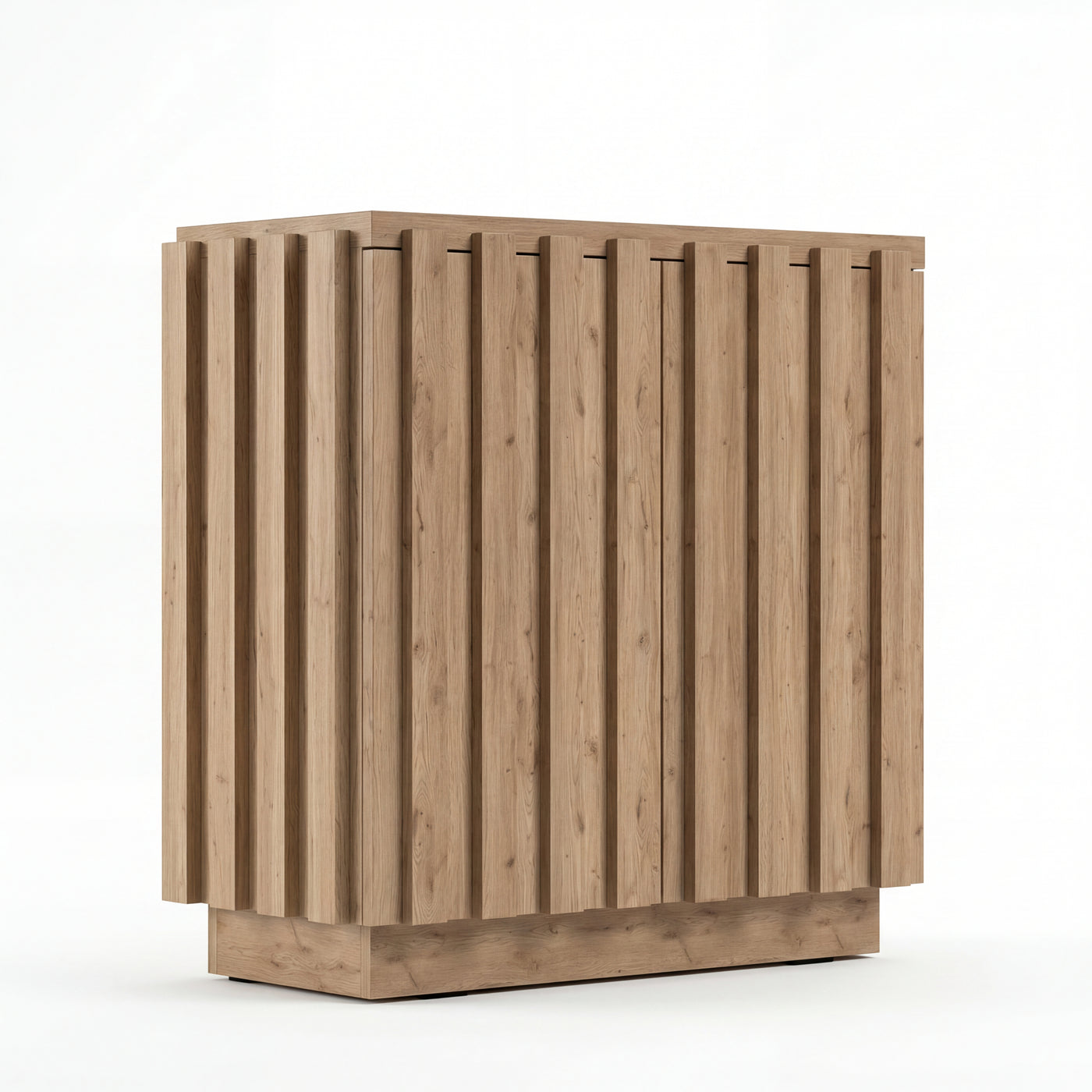 PIETRA Modern Wood Slatted Sideboard Cabinet – Contemporary Storage Console for Living Room & Dining Room