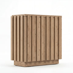 PIETRA Modern Wood Slatted Sideboard Cabinet – Contemporary Storage Console for Living Room & Dining Room